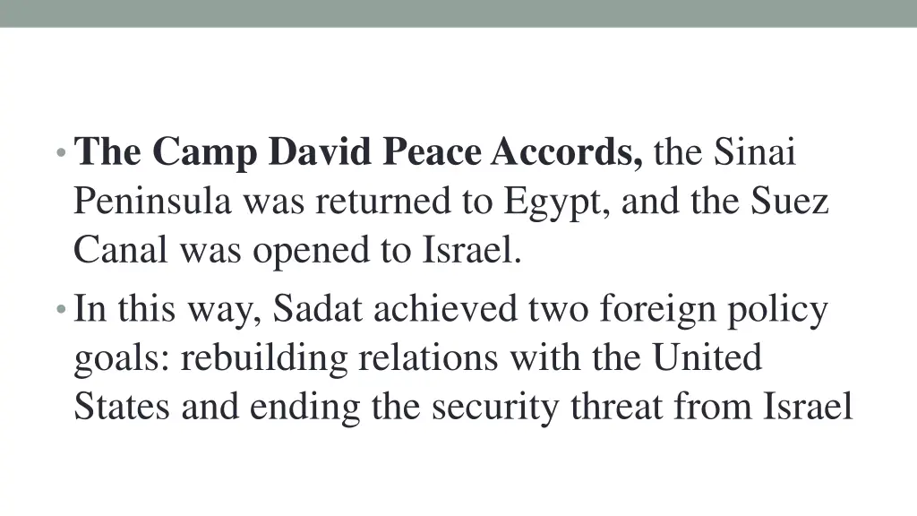 the camp david peace accords the sinai peninsula