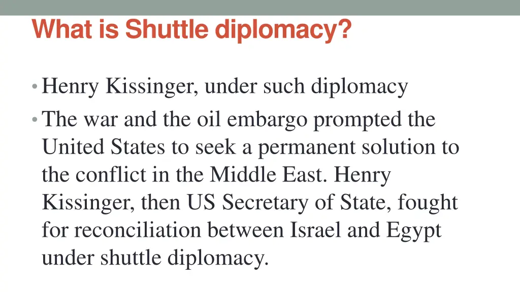what is shuttle diplomacy