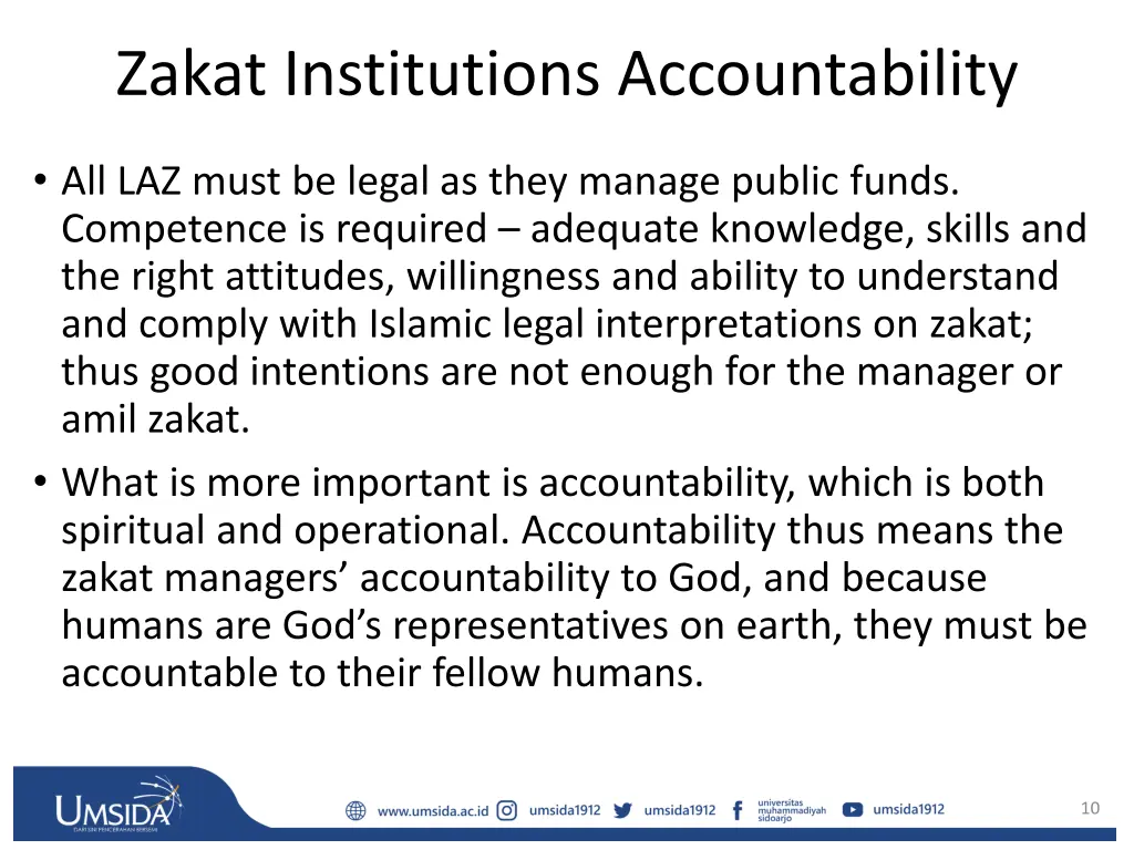 zakat institutions accountability