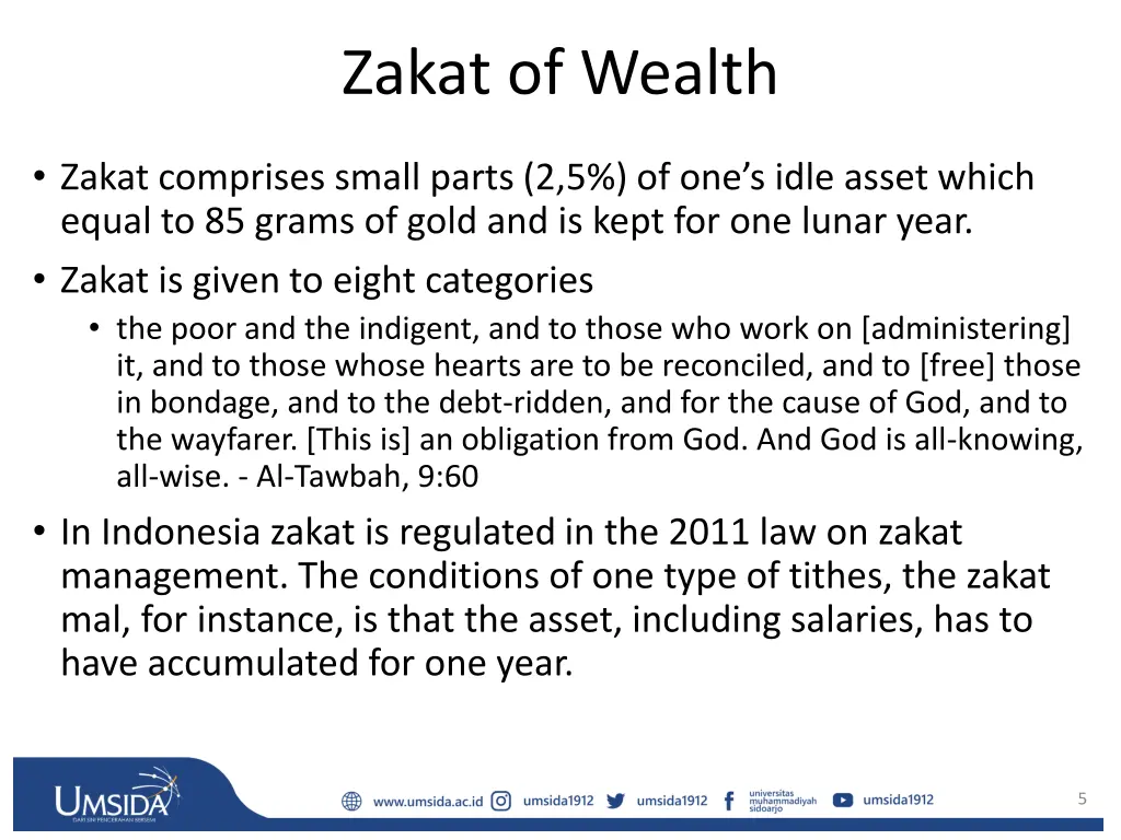 zakat of wealth