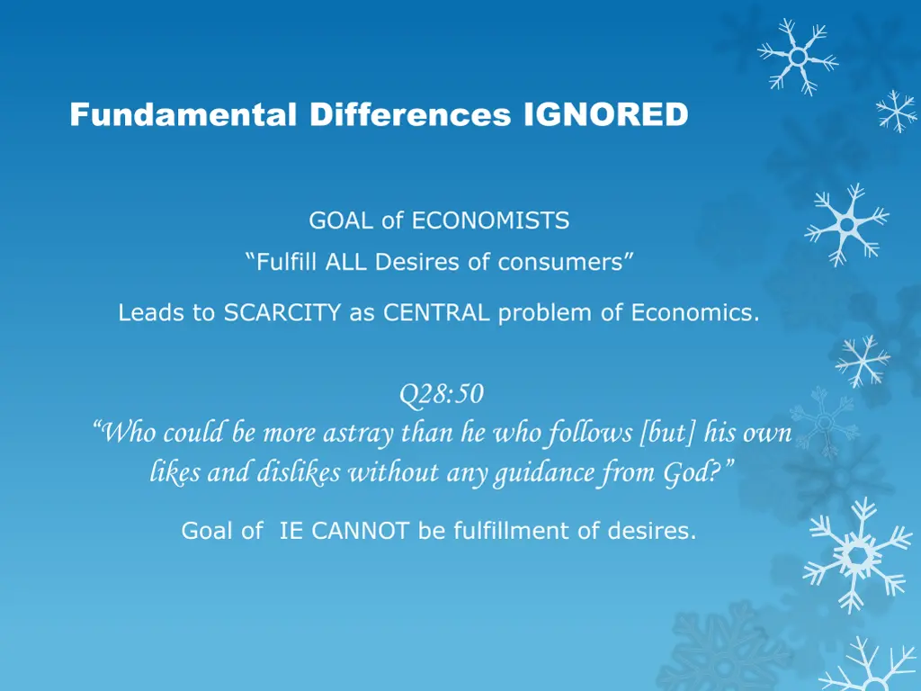 fundamental differences ignored