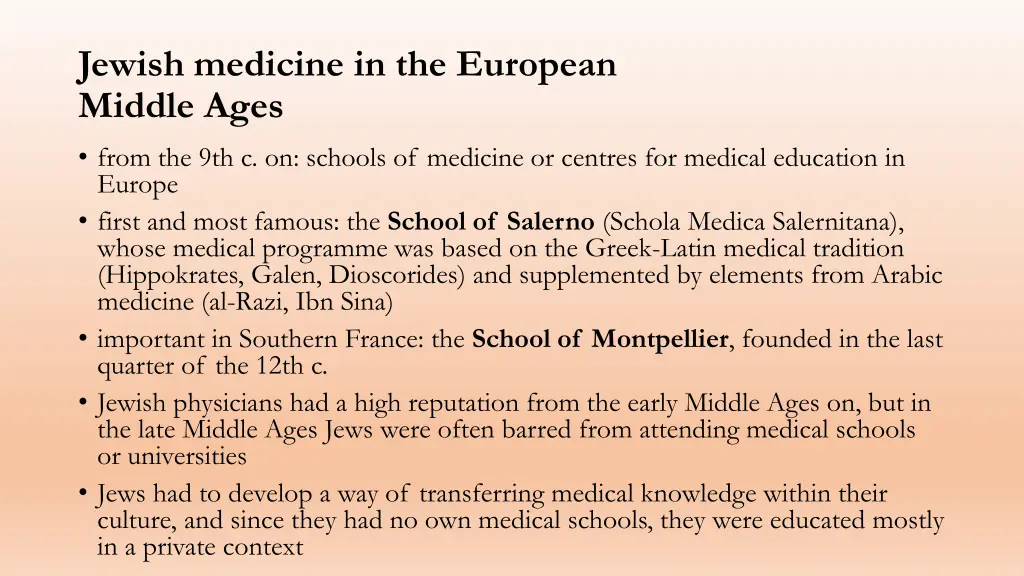jewish medicine in the european middle ages from
