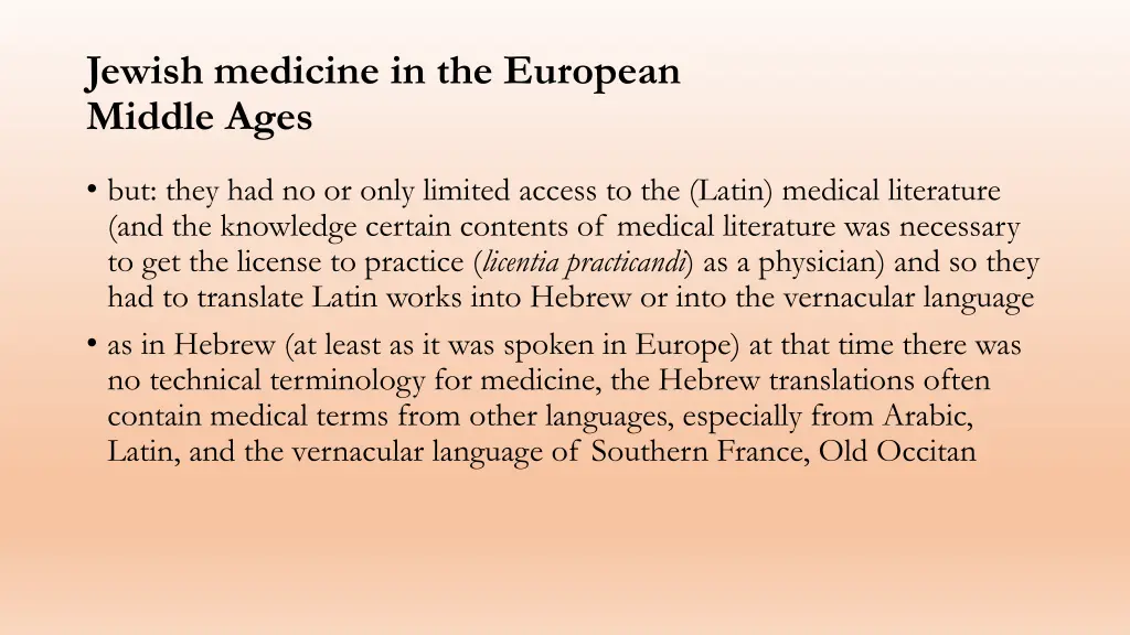 jewish medicine in the european middle ages
