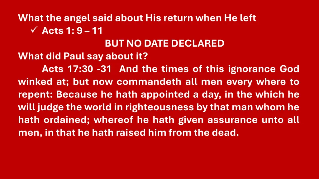 what the angel said about his return when he left