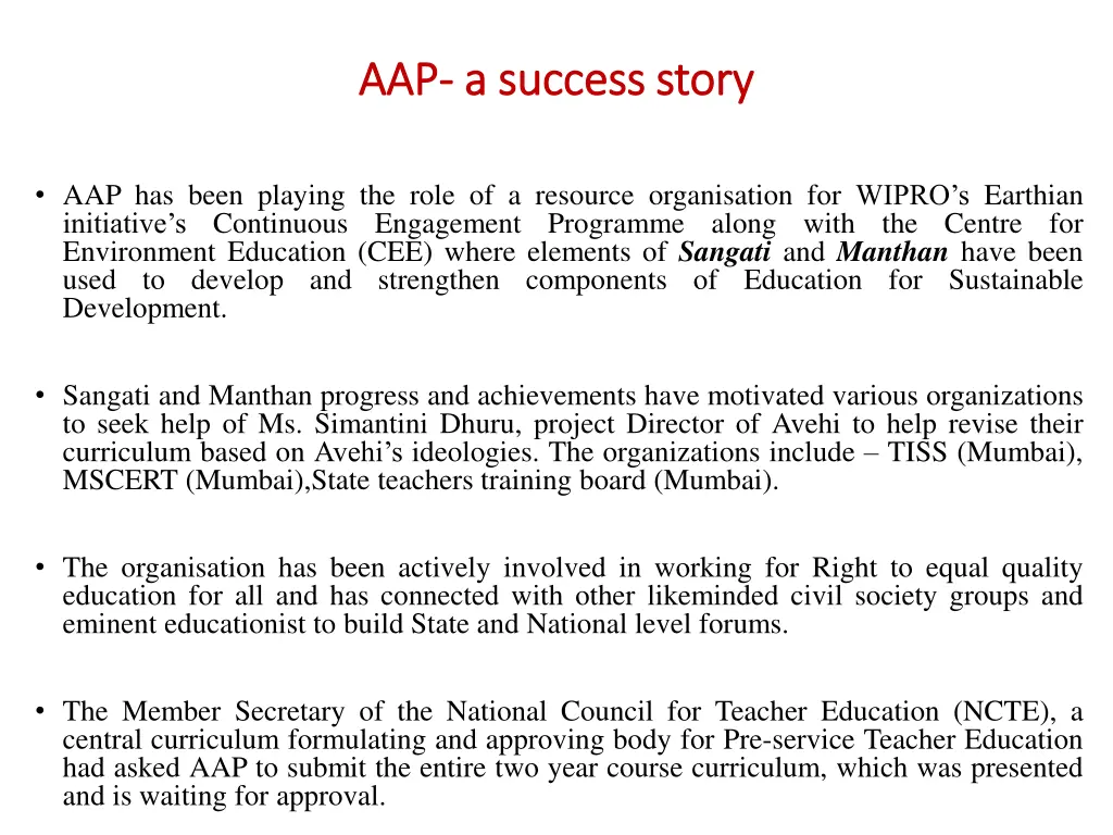 aap aap a success story a success story