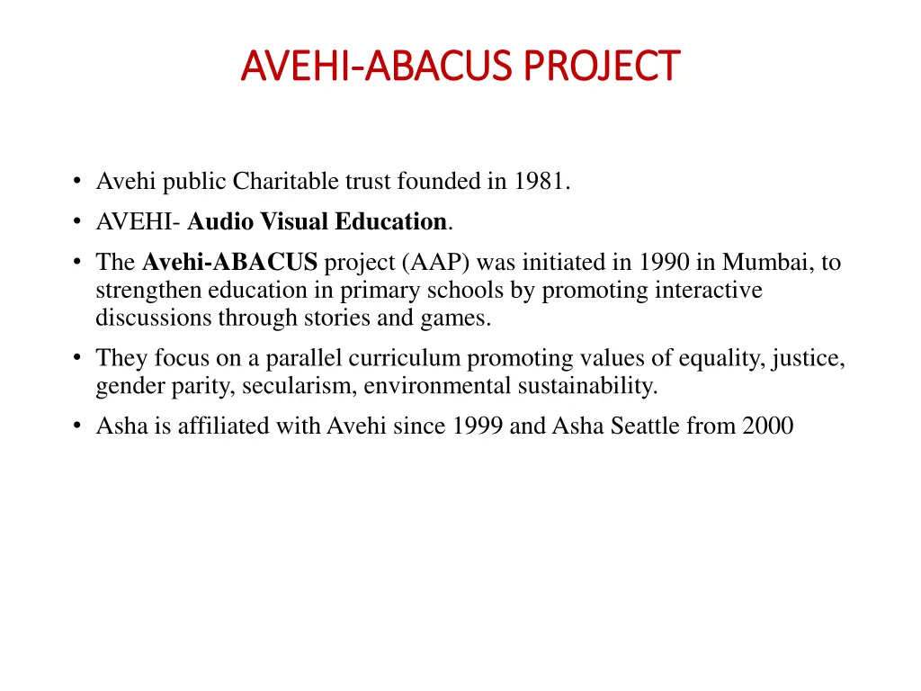 avehi avehi abacus project abacus project