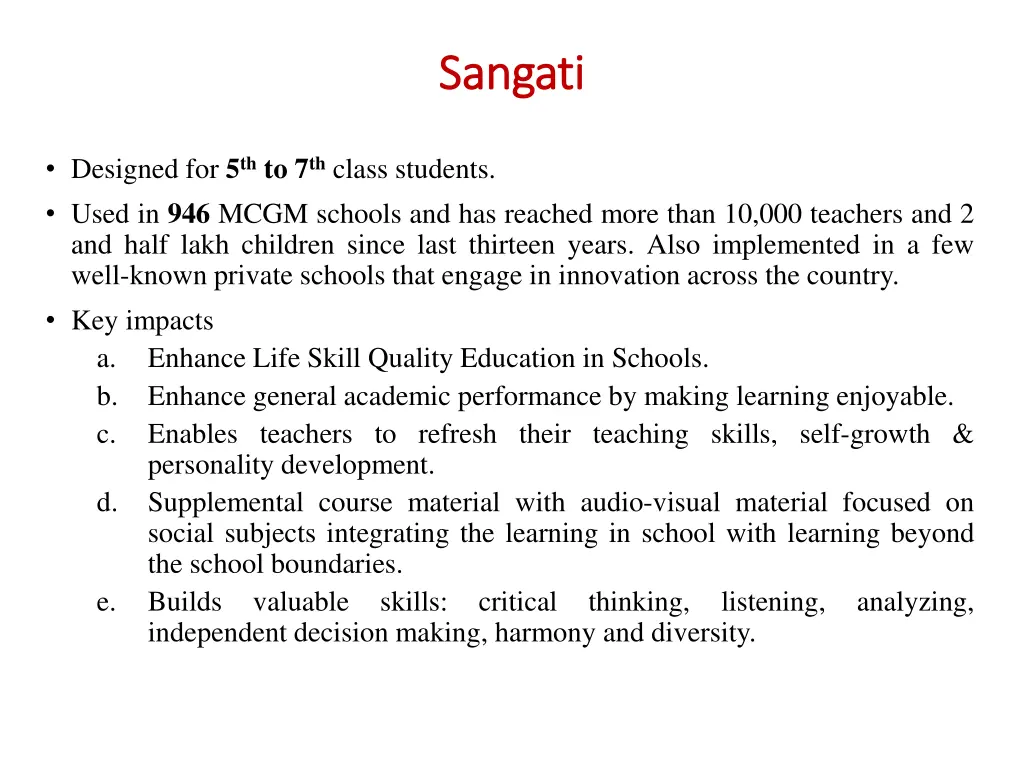 sangati sangati