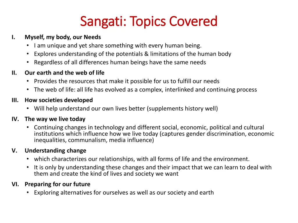 sangati topics covered sangati topics covered