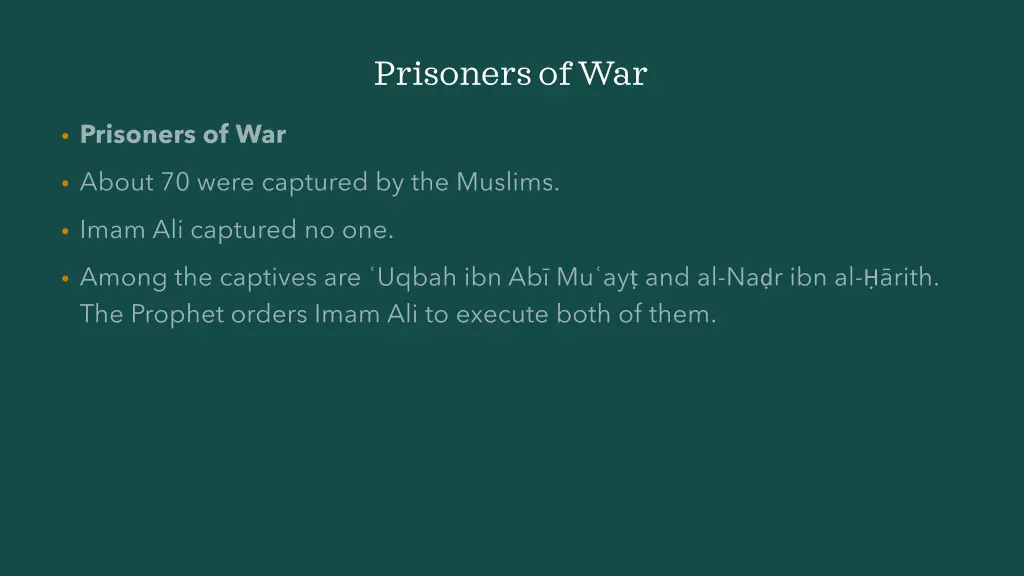 prisoners of war