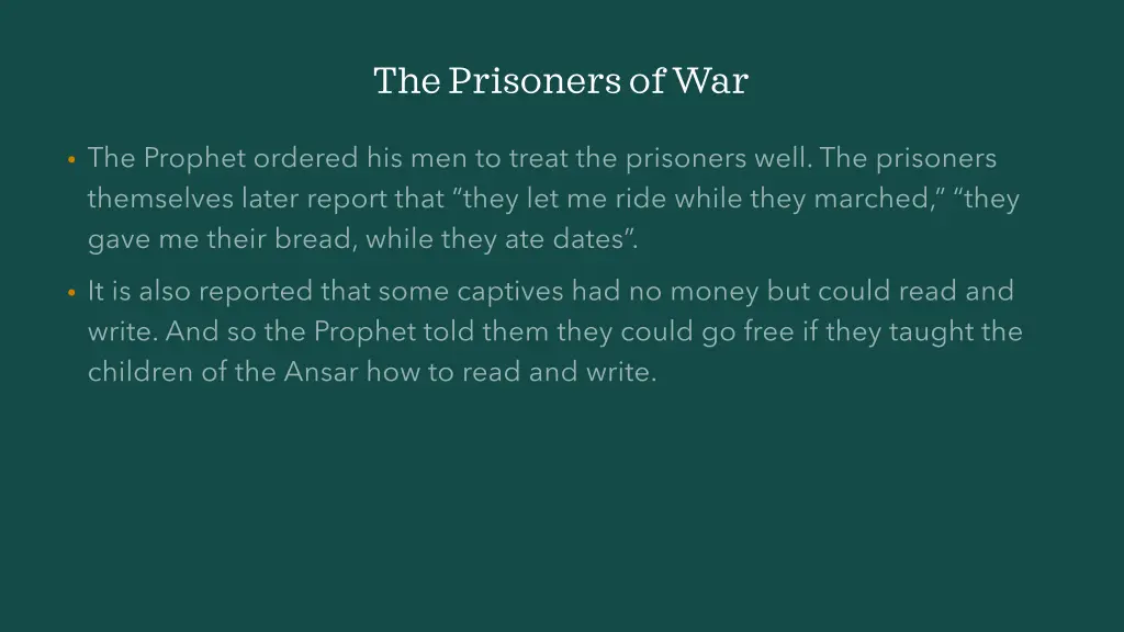 the prisoners of war