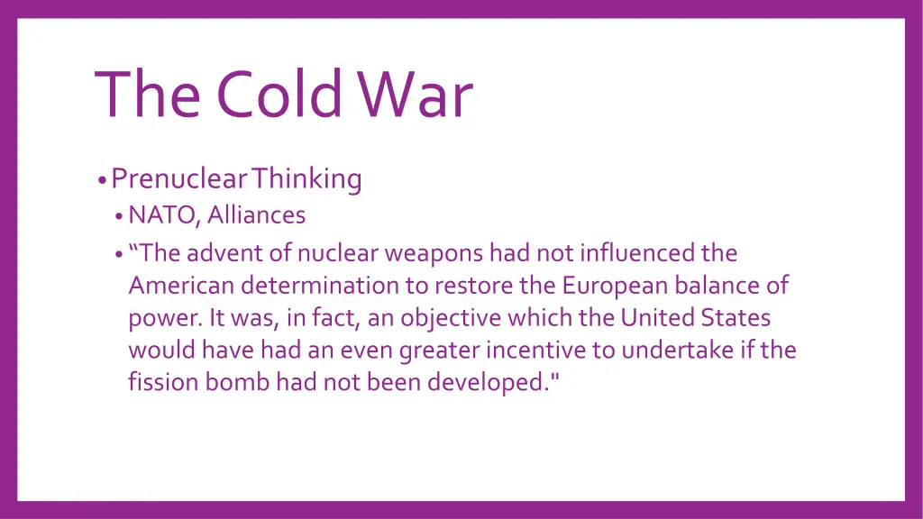 the cold war