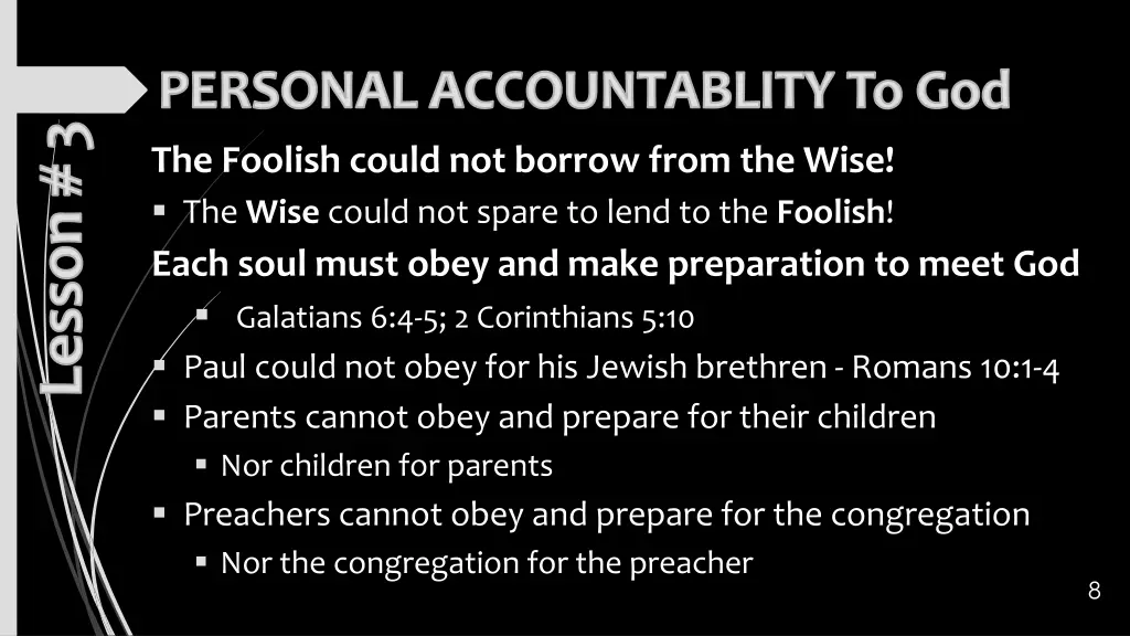 personal accountablity to god