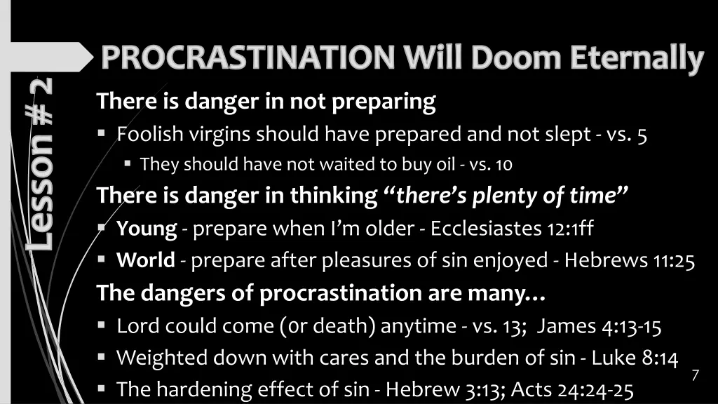 procrastination will doom eternally