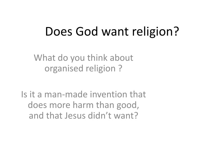 does god want religion
