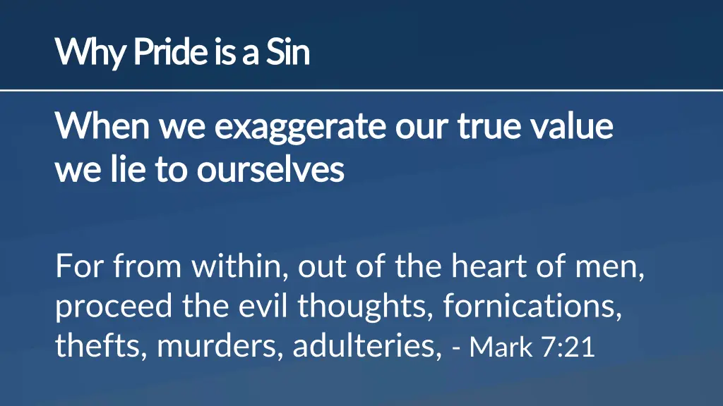 why pride is a sin why pride is a sin