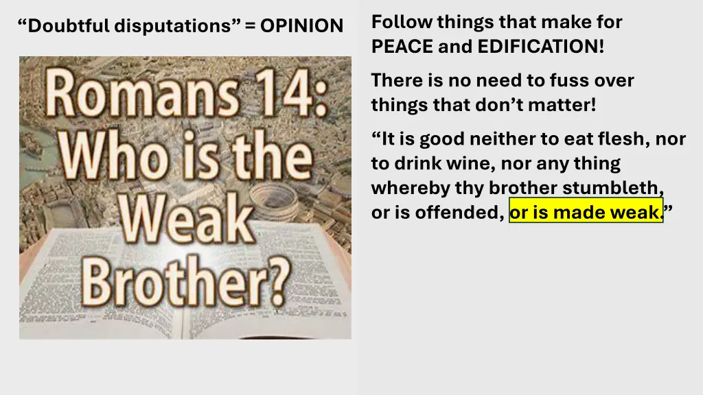 follow things that make for peace and edification