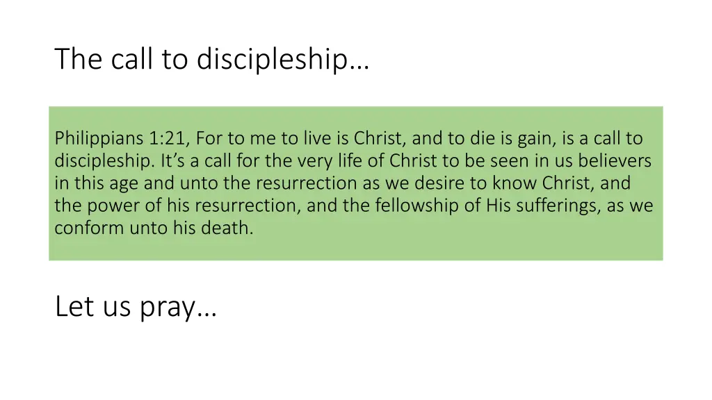the call to discipleship