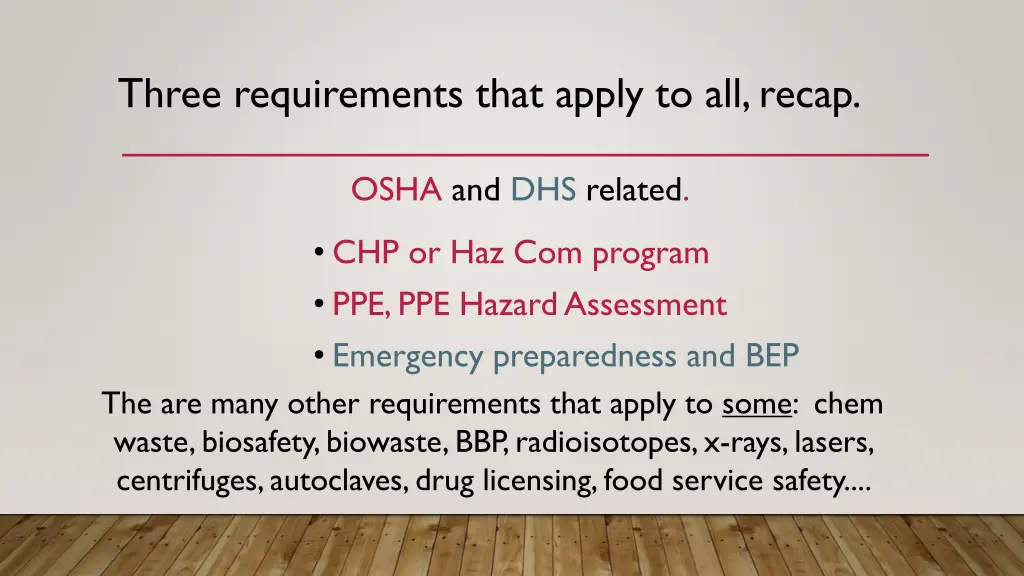 three requirements that apply to all recap