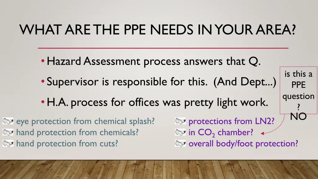 what are the ppe needs in your area