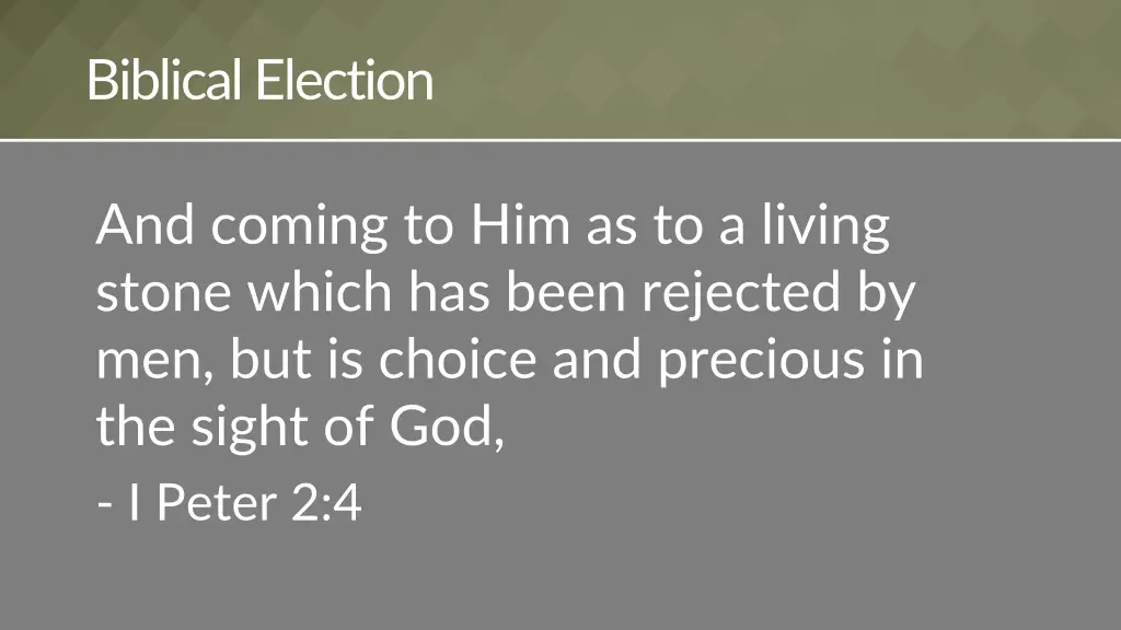 biblical election 2