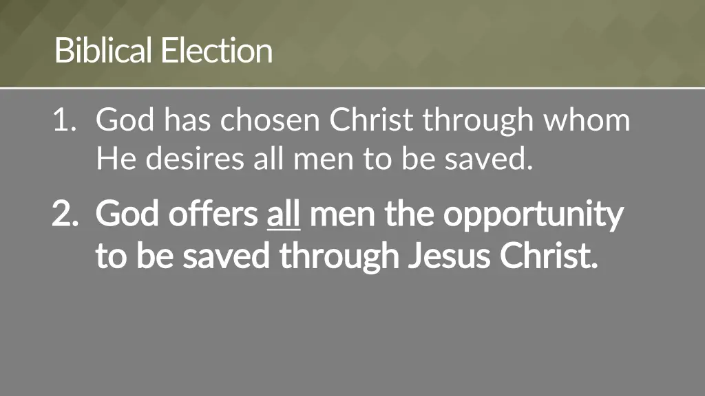 biblical election 3