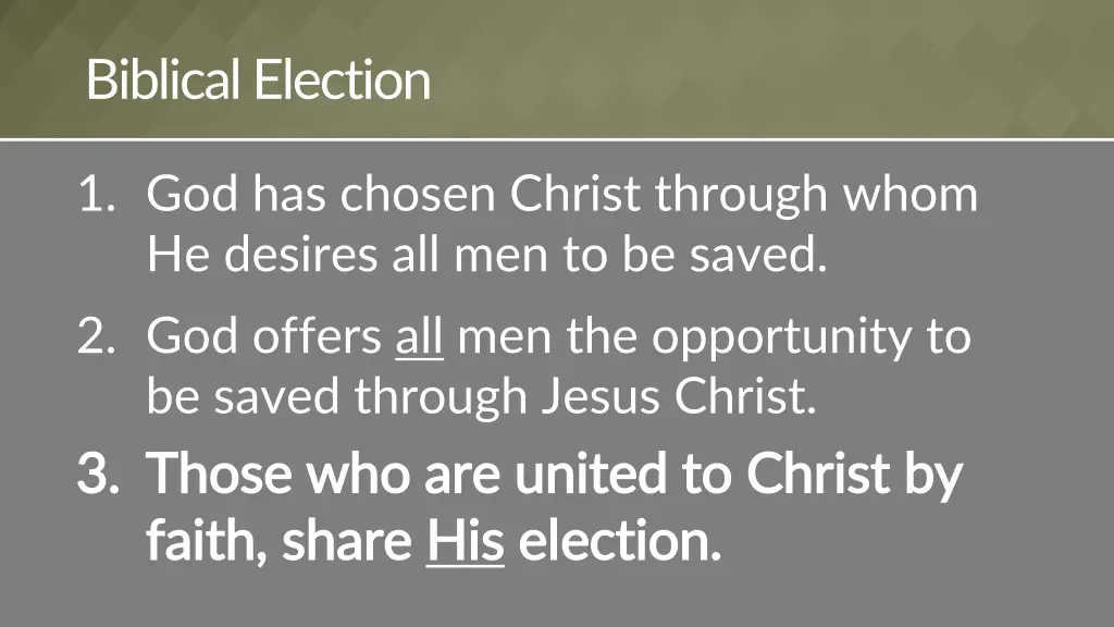 biblical election 6