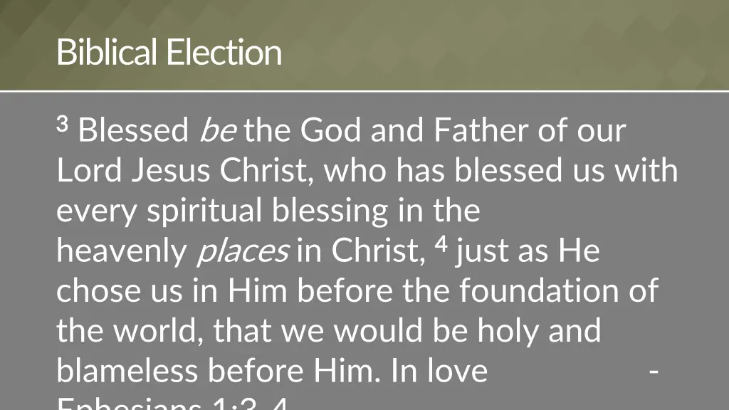 biblical election 8