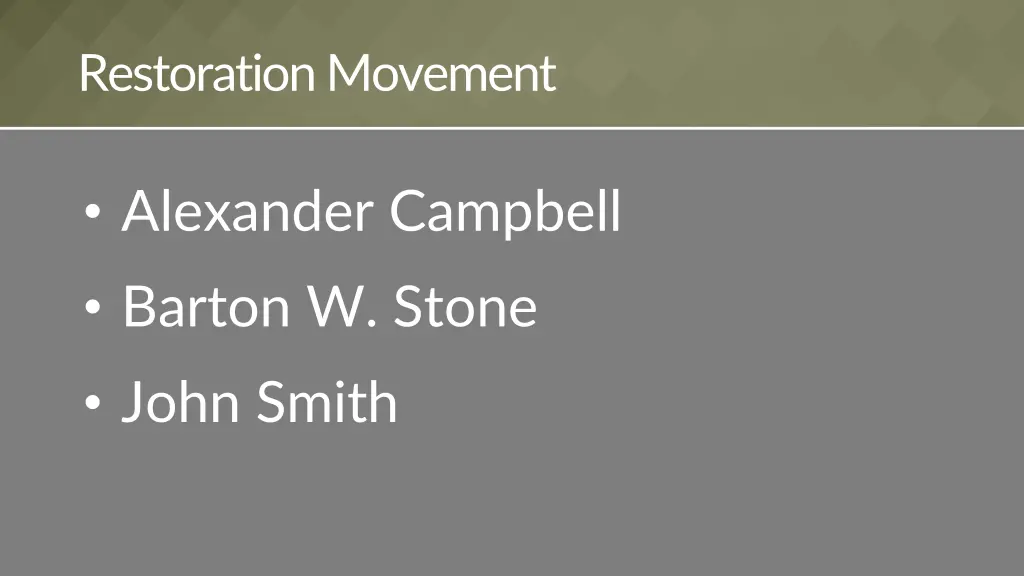 restoration movement