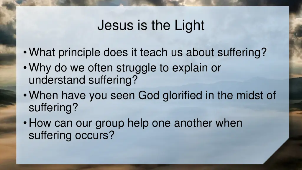 jesus is the light 2
