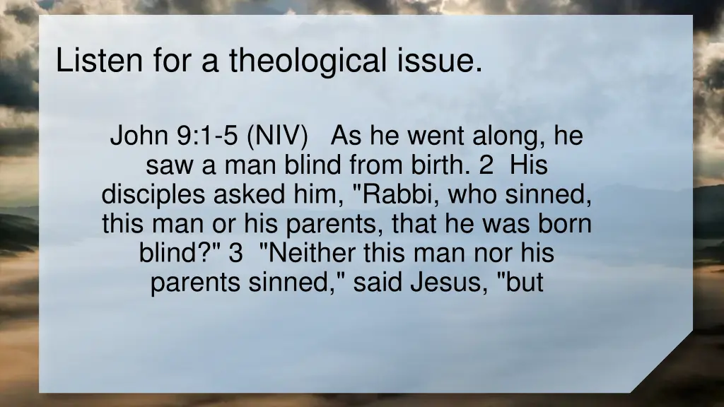 listen for a theological issue