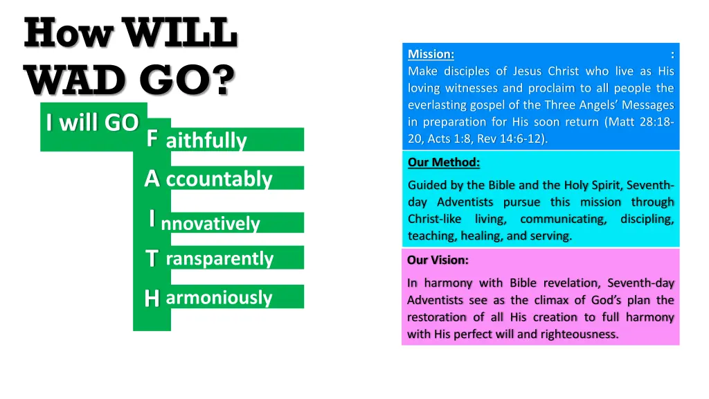 how will wad go i will go