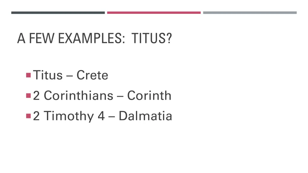 a few examples titus
