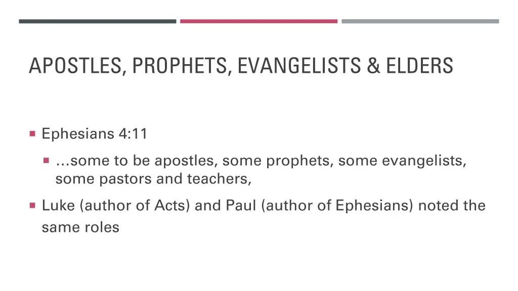 apostles prophets evangelists elders