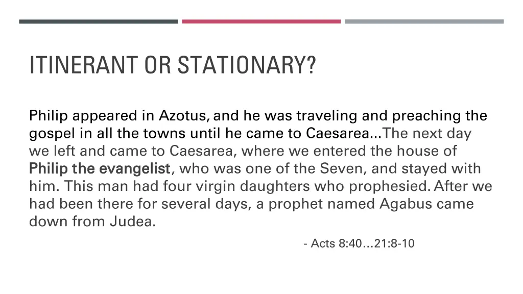 itinerant or stationary