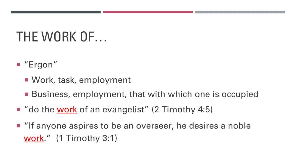 the work of