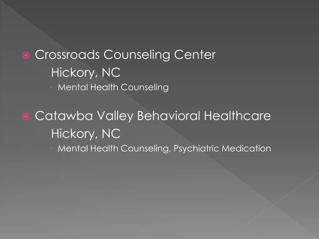crossroads counseling center hickory nc mental