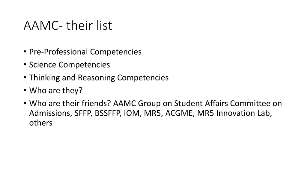 aamc their list