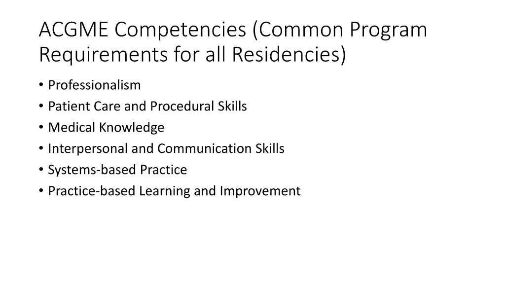 acgme competencies common program requirements