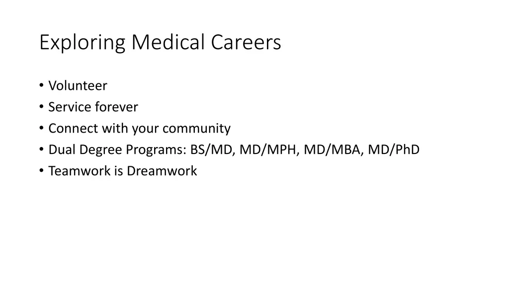 exploring medical careers