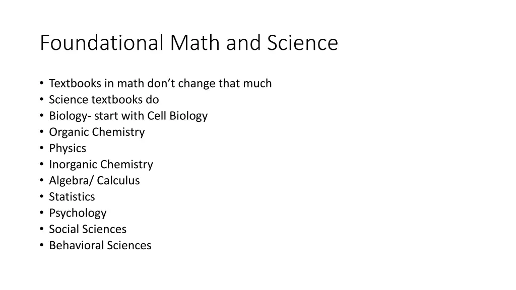 foundational math and science