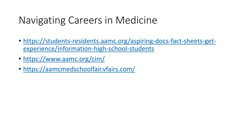 navigating careers in medicine