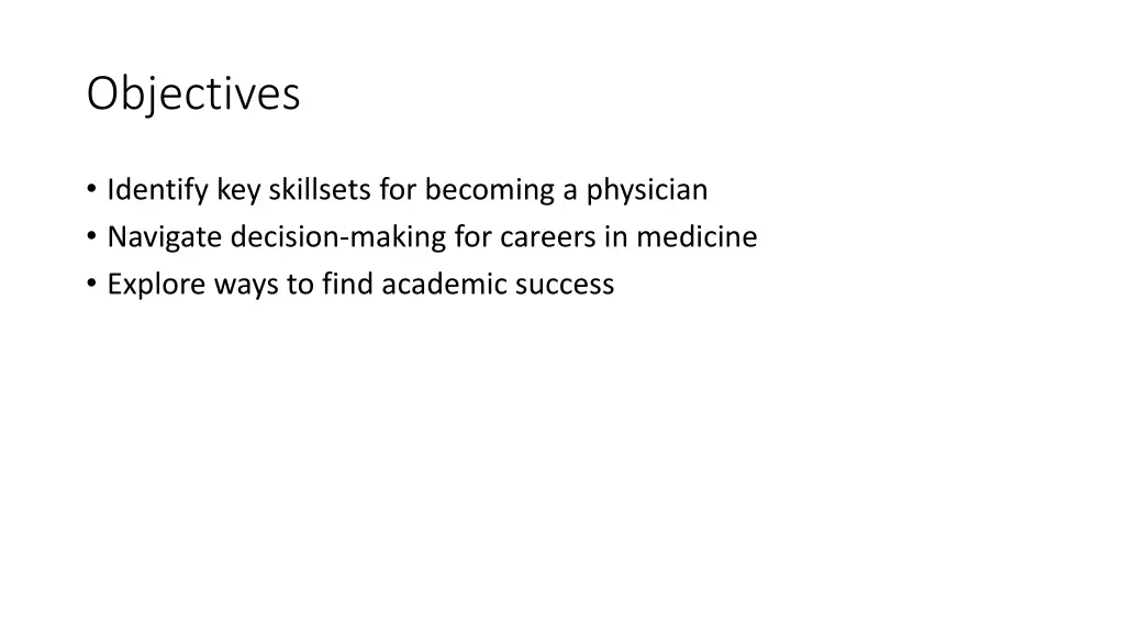 objectives