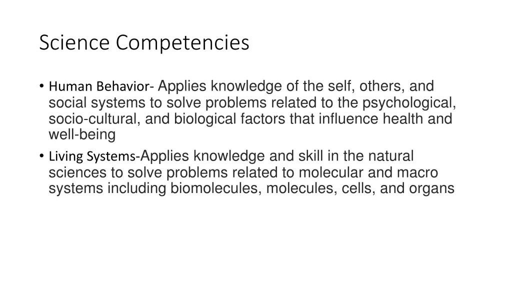 science competencies