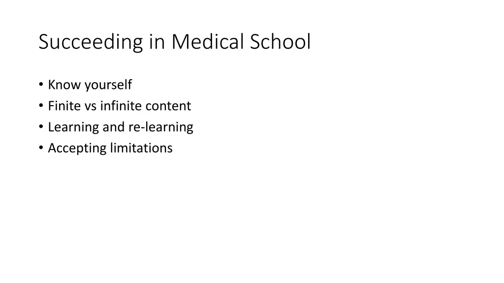 succeeding in medical school