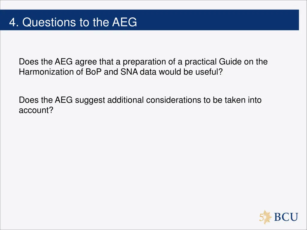 4 questions to the aeg