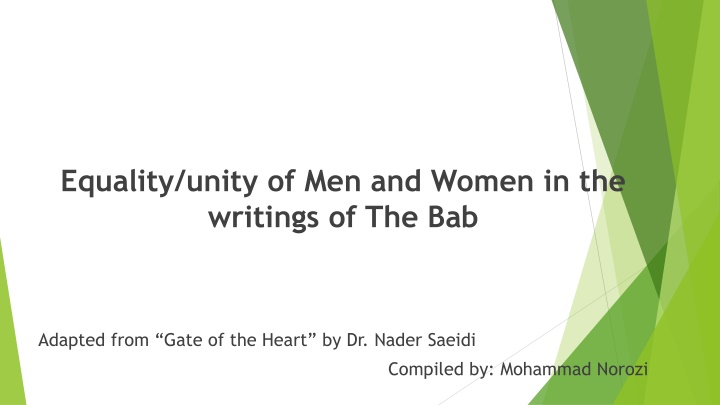 equality unity of men and women in the writings