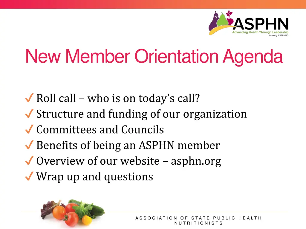 new member orientation agenda