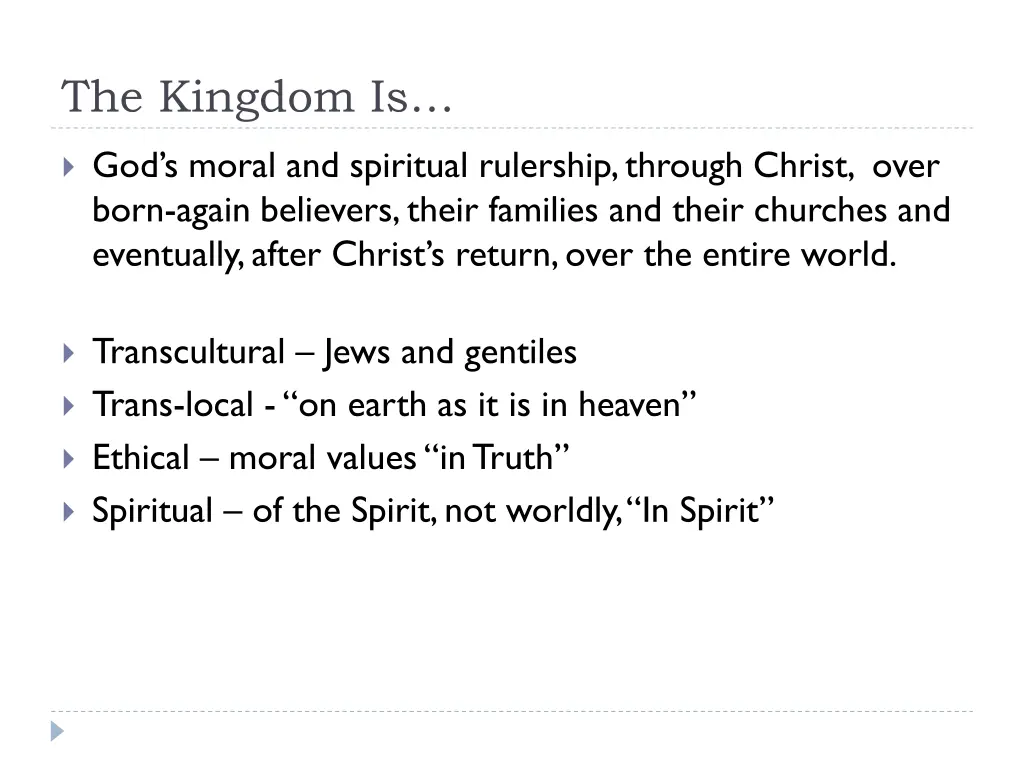 the kingdom is
