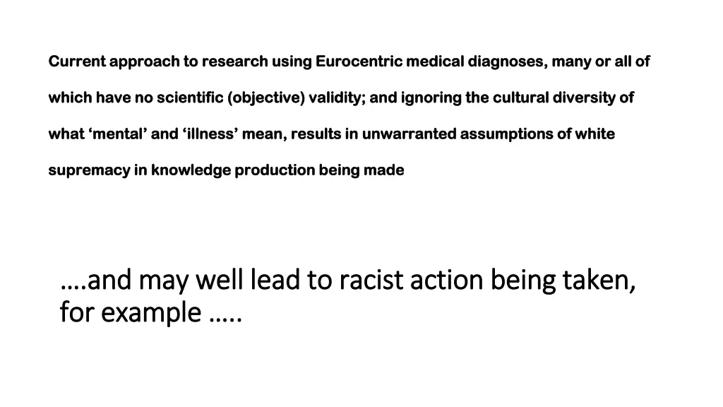 current approach to research using eurocentric