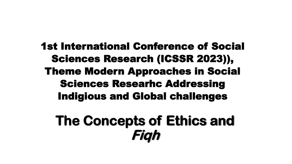 1st international conference of social